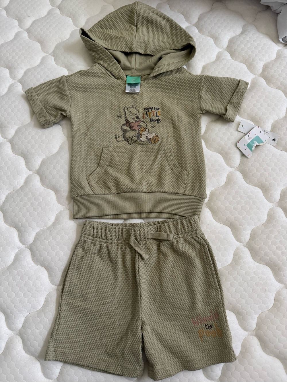 Disney Olive Green Winnie the Pooh Hoodie & Short Set